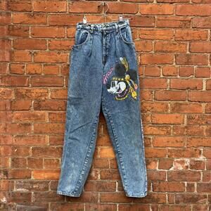 vintage e forte Apache Mickey Mouse painted jeans 90s 25x31